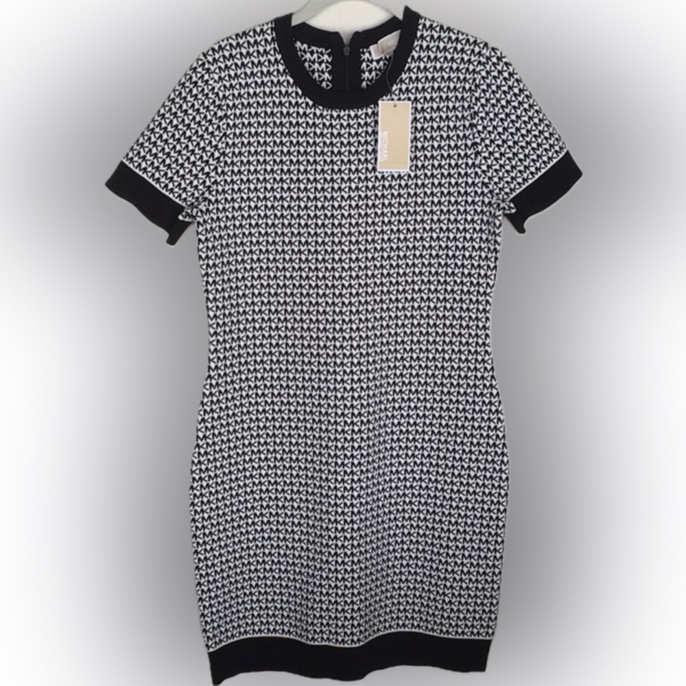 MICHAEL Michael Kors Black and White Sweater Dress